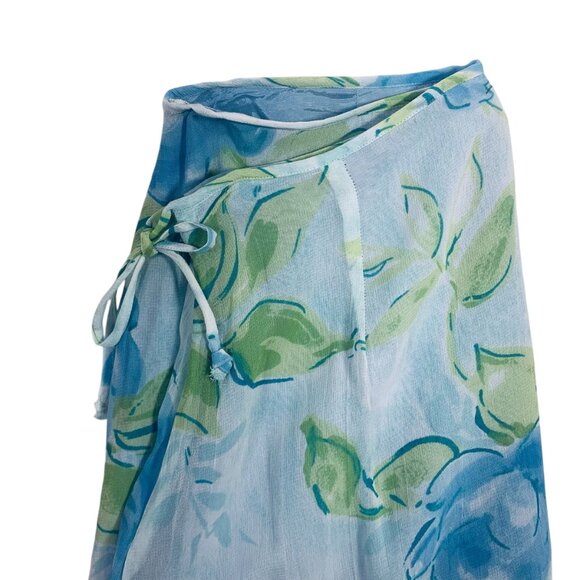 Floral bias-cut skirt JACKPOT blue and green size small - Picture 7 of 15